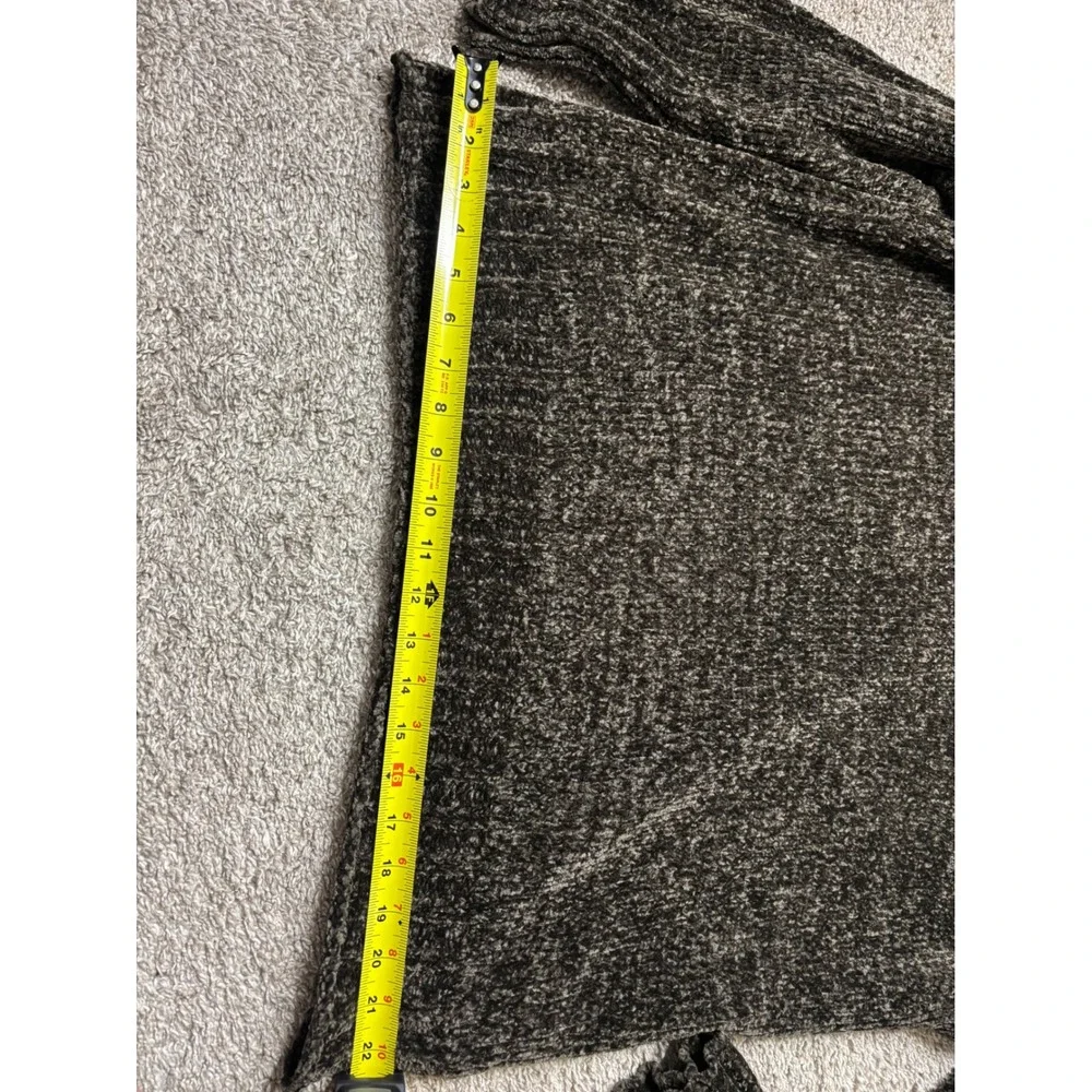 Seven7 Chenille Knit Sweater Mens Large Olive Green Black Marled Crew Neck